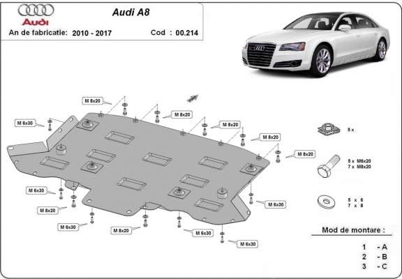 Protector de la caja de cambios Audi A8