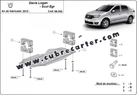 Cubre metálico para el sistema Stop & Go, EGR Dacia Logan 2