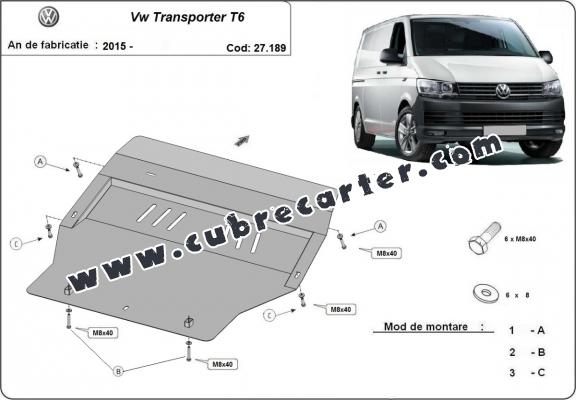 Cubre carter metalico Volkswagen Transporter T6