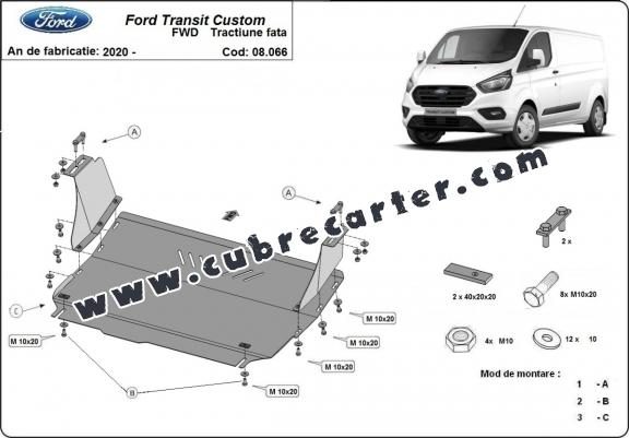 Cubre carter metalico Ford Transit Custom - FWD