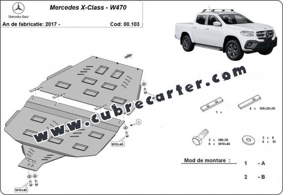 Protección del caja de cambios y protector de caja de transferencia Mercedes X-Class W470
