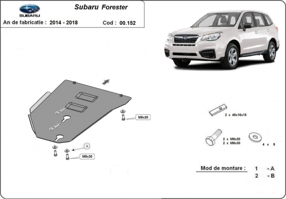 Protector de la caja de cambios Subaru Forester 4 - Manual