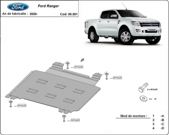 Protector de la caja de cambios Ford Ranger