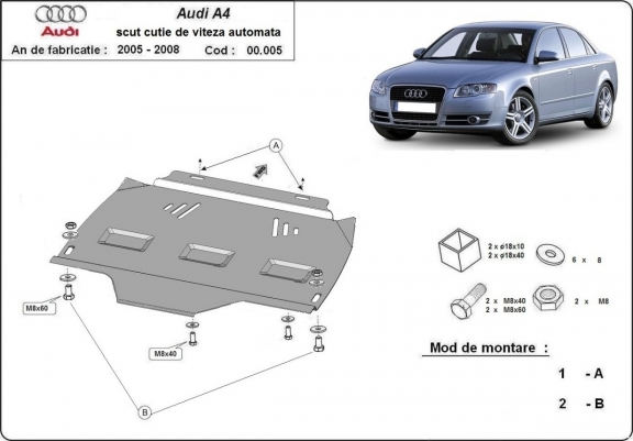 Protector de la caja de cambios Audi A4 B7 All Road - Automatico