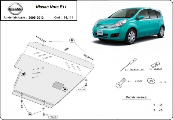 Cubre carter metalico Nissan Note
