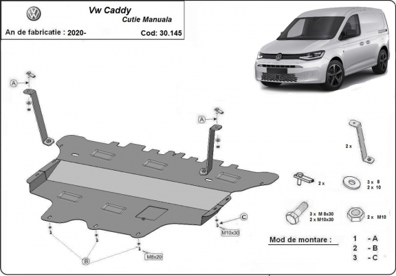 Cubre carter metalico VW Caddy