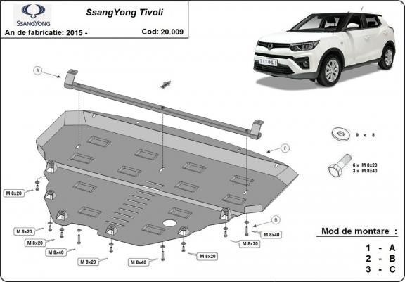 Cubre carter metalico SsangYong Tivoli