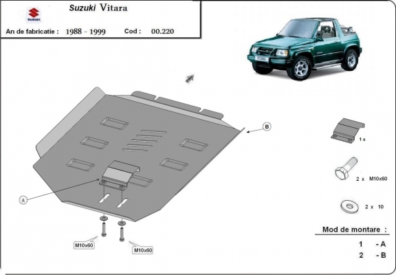 Protector de la caja de cambios Suzuki Vitara