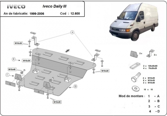 Cubre carter metalico Iveco Daily 3