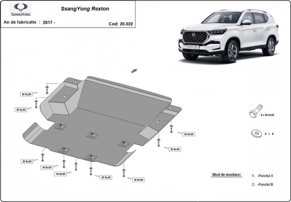 Cubre carter metalico SsangYong Rexton