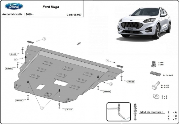 Cubre carter metalico Ford Kuga