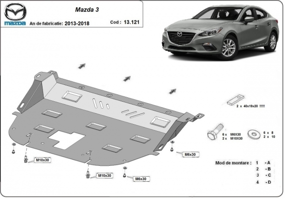 Cubre carter metalico Mazda 3