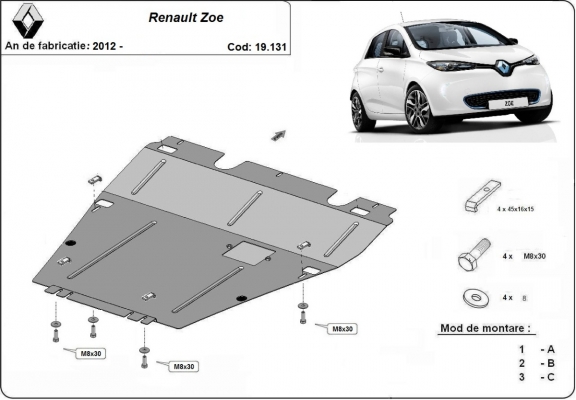 Cubre carter metalico Renault Zoe