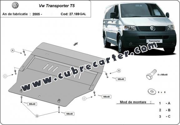 Cubre carter de acero galvanizado Volkswagen Transporter T5