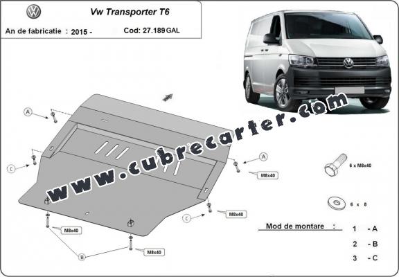 Cubre carter de acero galvanizado Volkswagen Transporter T6