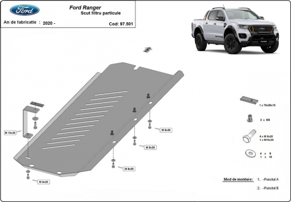 Protector del filtro de particulas Ford Ranger Raptor