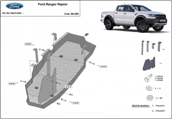 Protector del deposito de combustible Ford Ranger Raptor
