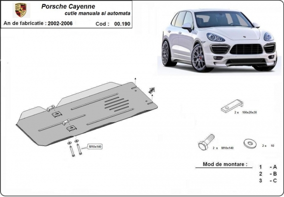 Protector de la caja de cambios Porsche Cayenne - Manual y Automatico
