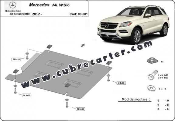 Protección del caja de cambios Mercedes ML W166