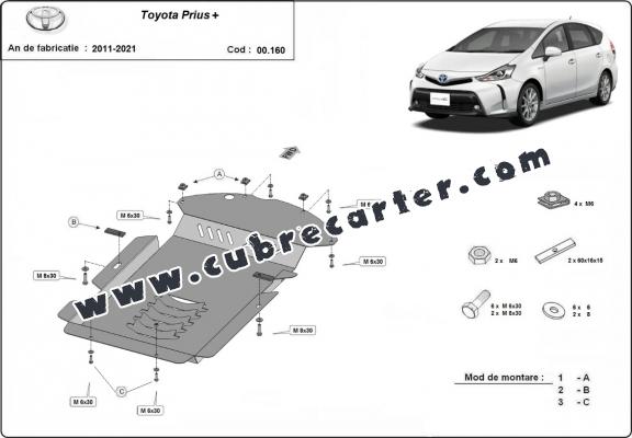 Protector de catalizador/cat lock metalico Toyota Prius 3+