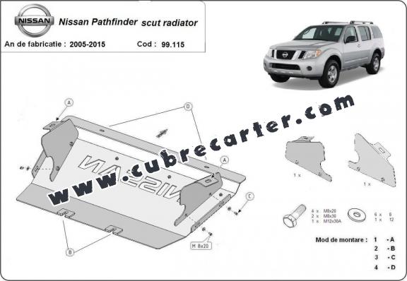 Protección del radiador Nissan Pathfinder