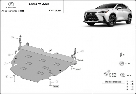 Cubre carter metalico Lexus NX AZ20