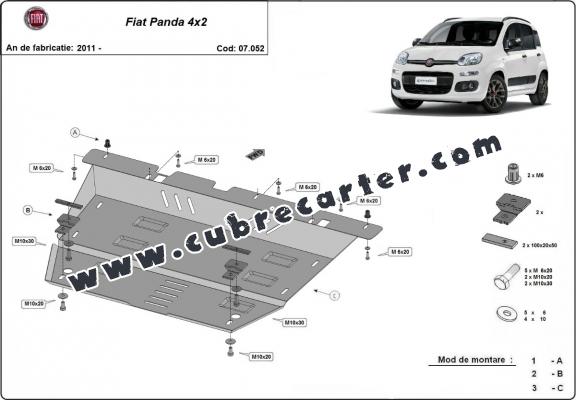 Cubre carter metalico Fiat Panda 4x2