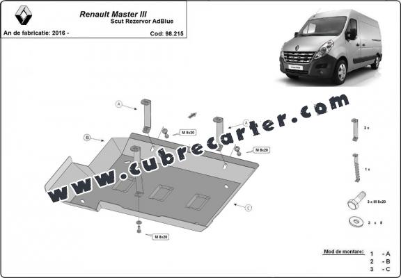 Protección del depósito de AdBlue  Renault Master 3 - Model 3
