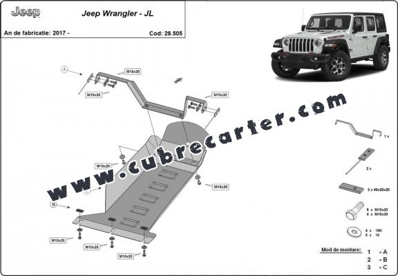 Cubre carter metalico Jeep Wrangler - JL