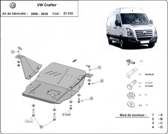 Cubre carter metalico Volkswagen Crafter