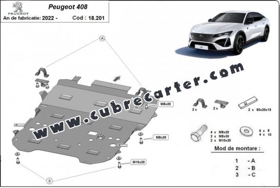 Cubre carter metalico Peugeot 408