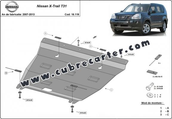 Cubre carter metalico Nissan X-Trail T31 - Vers 2.0