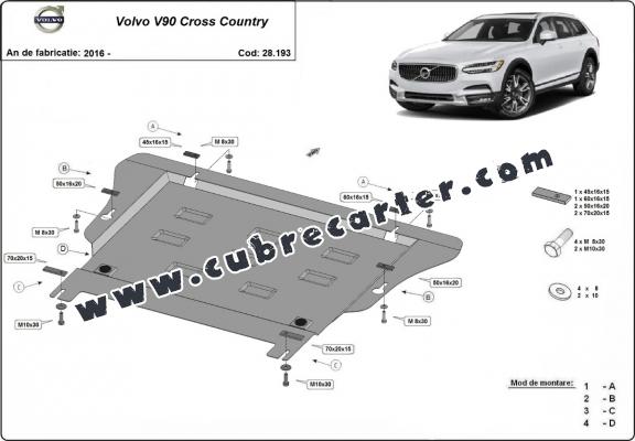 Cubre carter metalico Volvo V90 Cross Country