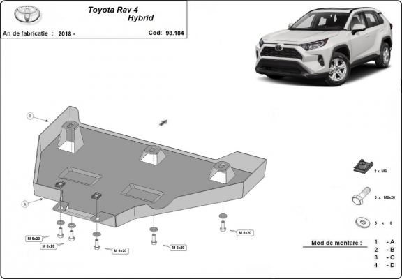 Protector del diferencial Toyota RAV 4 Hybrid