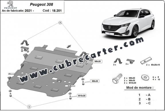 Cubre carter metalico Peugeot 308