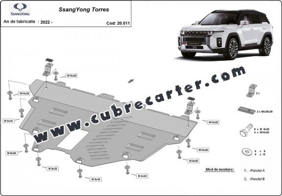 Cubre carter metalico Ssangyong Torres