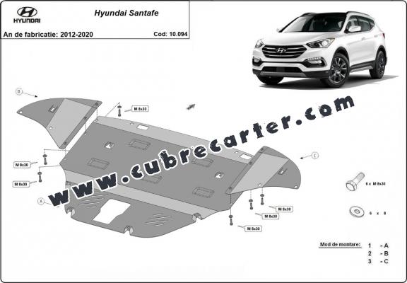 Cubre carter metalico Hyundai Santa Fe