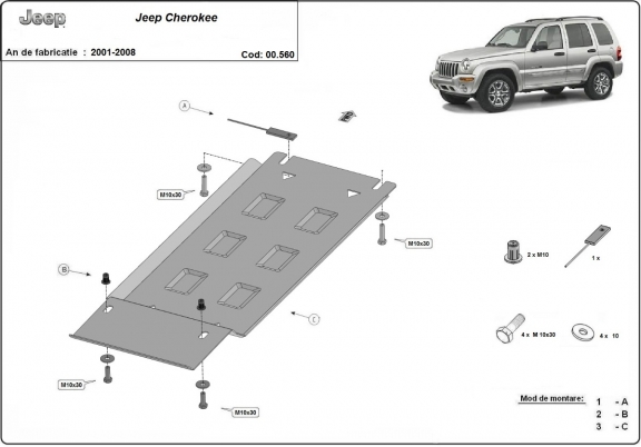 Protector de la caja de cambios Jeep Cherokee - KJ