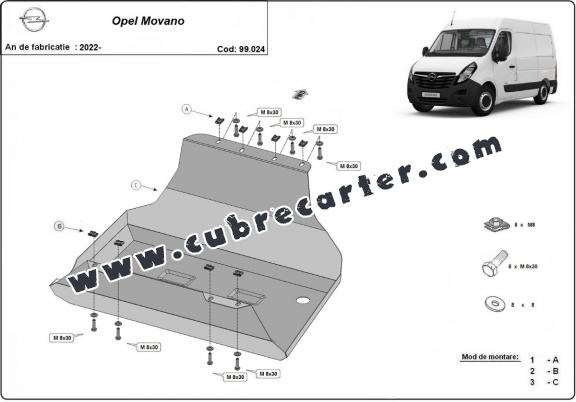 Protección del depósito de combustible Opel Movano