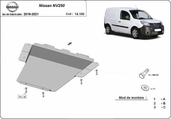 Cubre carter metalico Nissan NV250