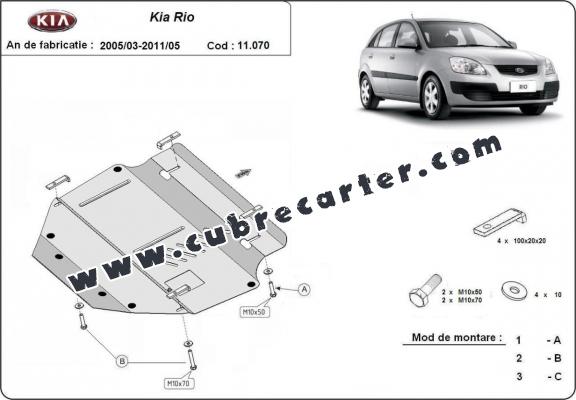 Cubre carter metalico Kia Rio 2