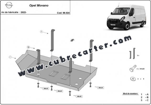 Protección del depósito de AdBlue Opel Movano