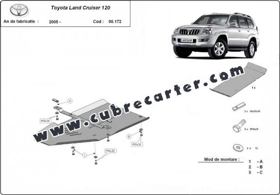 Protección aluminio del caja de cambios Toyota Land Cruiser J120