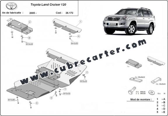 Cubre carter aluminio Toyota Land Cruiser J120