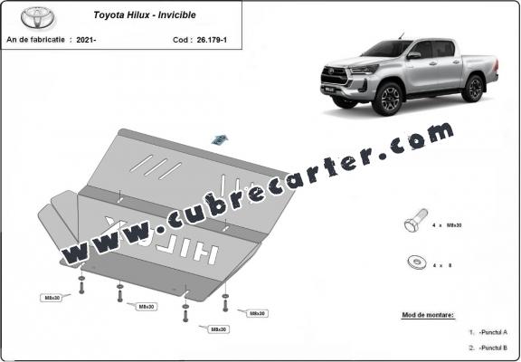 Protección aluminio del radiador Toyota Hilux Invincible