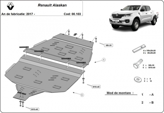 Protector de la caja de cambios Renault Alaskan