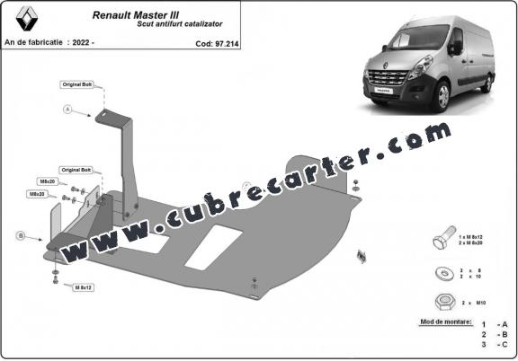 Protector de catalizador/cat lock metalico Renault Master 3