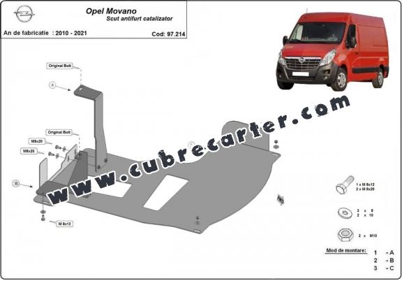 Protector de catalizador/cat lock metalico Opel Movano