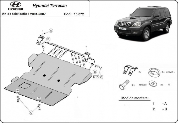 Cubre carter metalico Hyundai Terracan