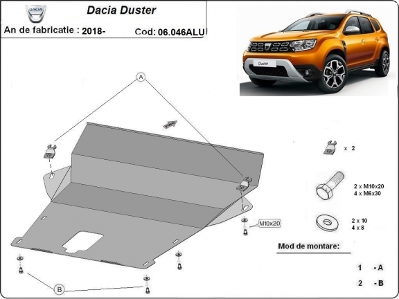 Cubre carter de aluminio Dacia Duster